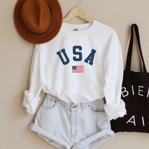 USA American Flag Graphic Sweatshirt NEW